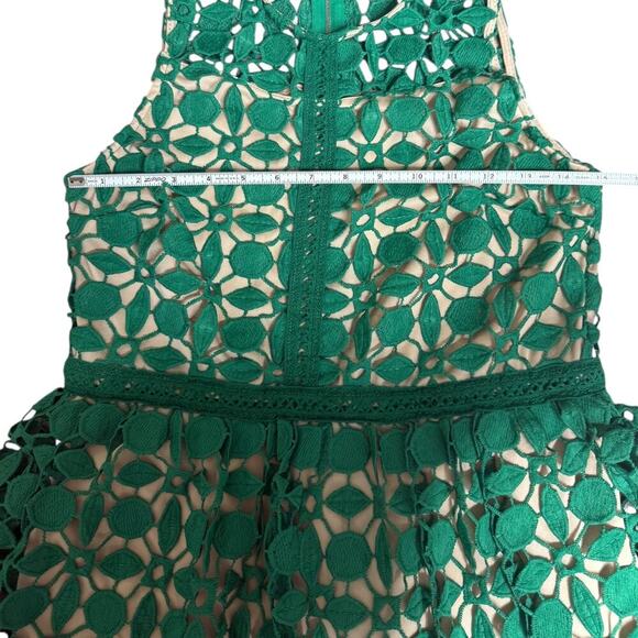 VTG RYAN MICHELLE  DRESS, CROCHET GREEN, Size PL - Picture 5 of 10